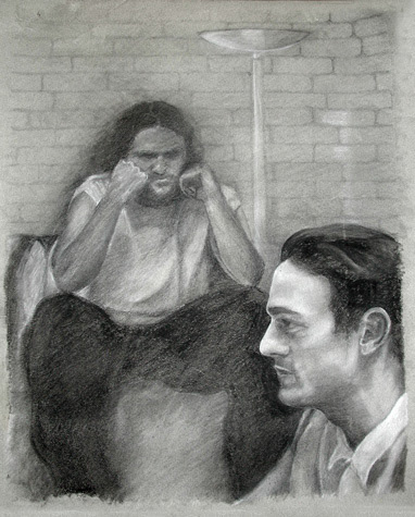 Contemplation - charcoal