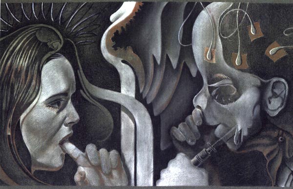 Decisions - soft pastel, charcoal