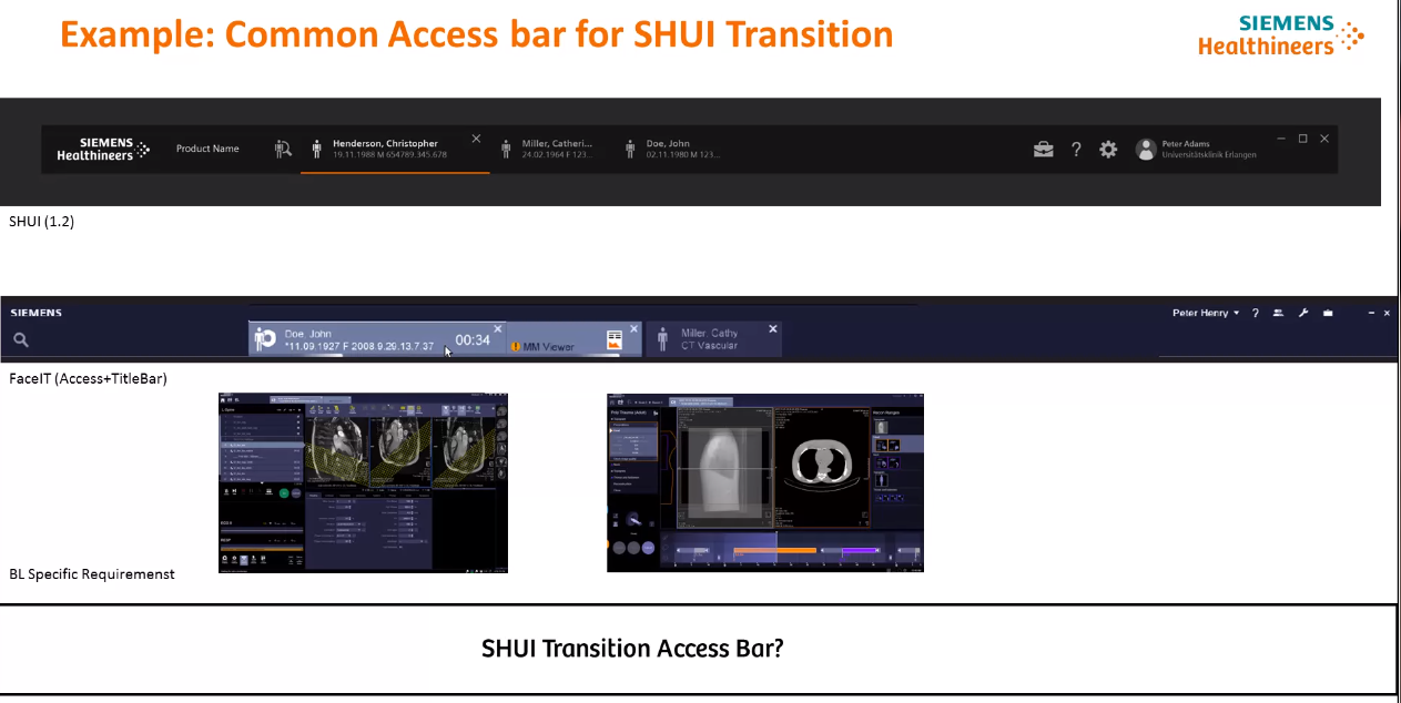 Shared element example: Access Bar, styled in common across Modalities - SHUI Transition Phase